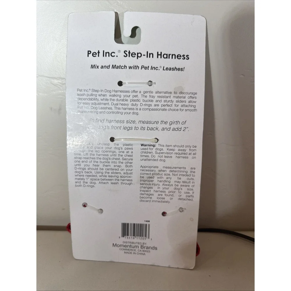 Step In Harness Red Pets Dogs 5/8
